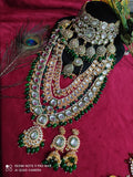 ir Jewelry Sets Regal Green Kundan Heavy Jewelry Ensemble