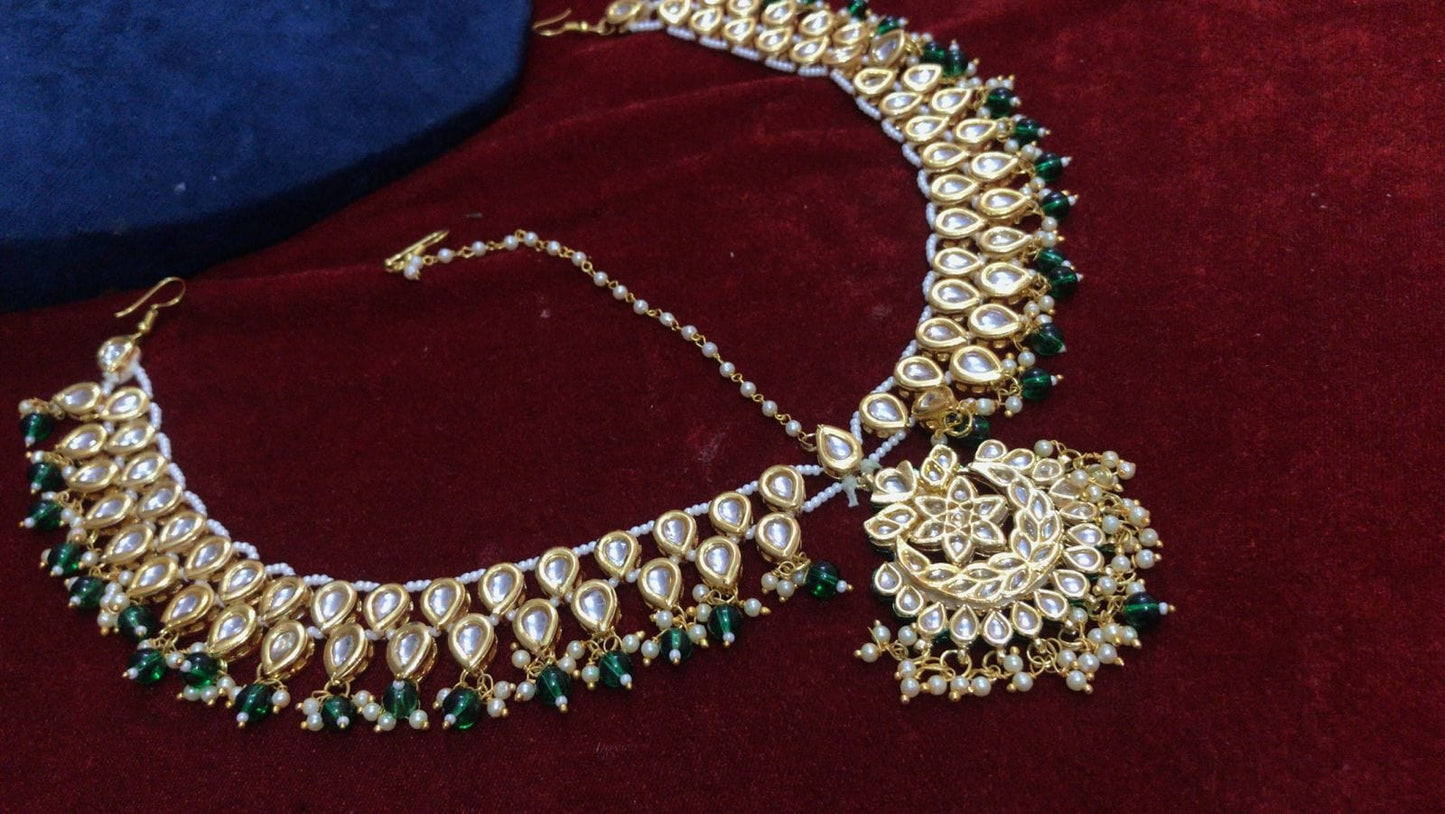 LV Maangtikka ZEVAR I Traditional Royal Kundan Bridal Mathapatti