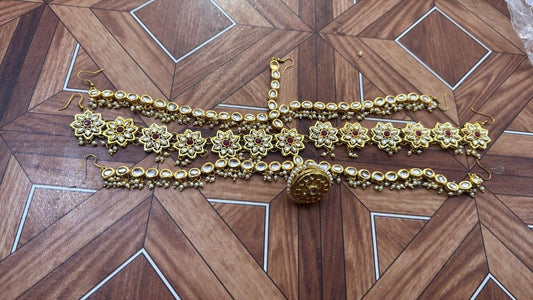 LV Mangtika Sophisticated Kundan and 3 LAYER Maang Tikka mathapatti