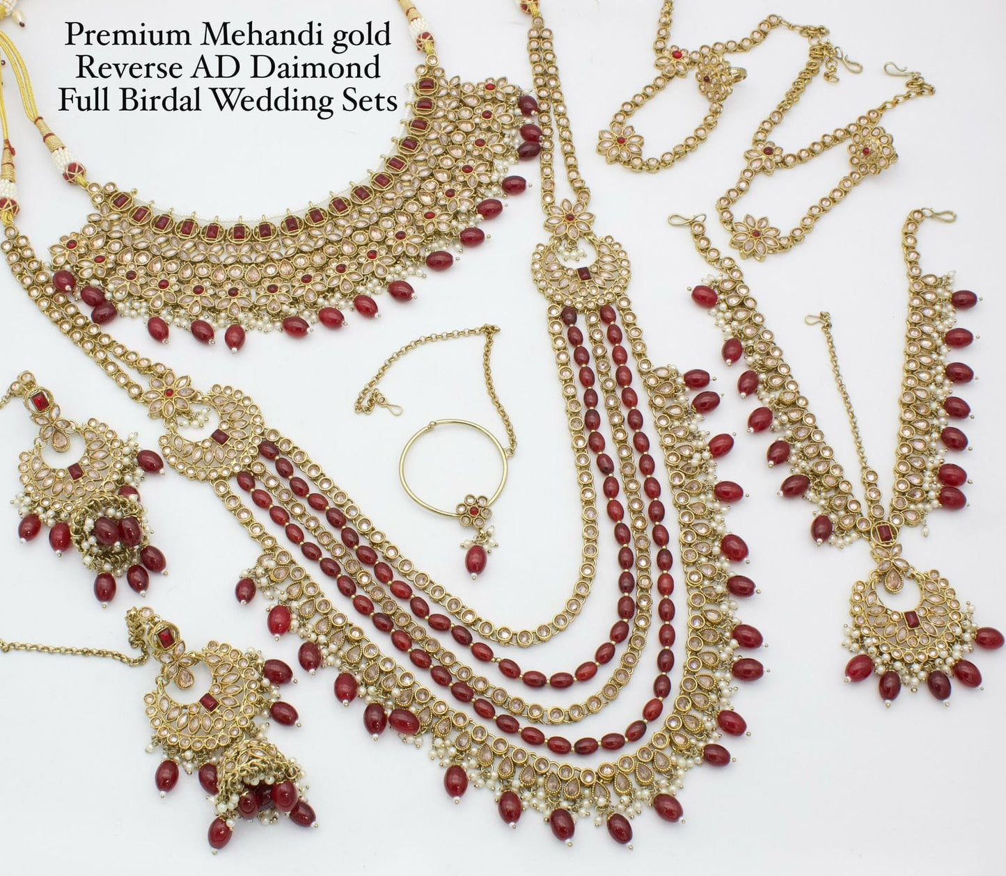 Regal Adornments Bridal Jewellery Set Monzonite Stones Heavy Full Bridal Jewellery Set | Grand Wedding Collection