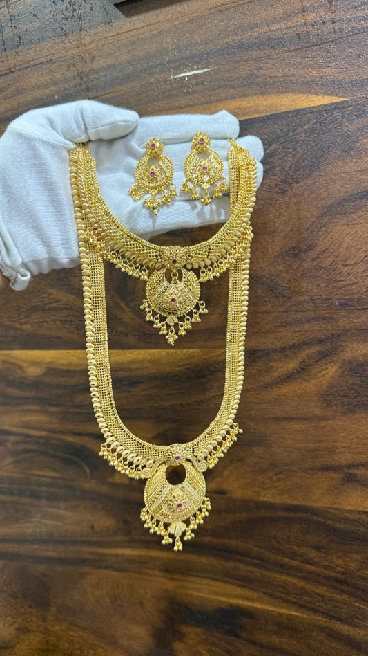 Gold-Plated Choker Set with Antique Filigree Detailing