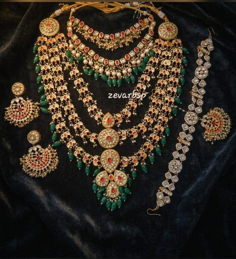 the Zevar Bridal Choker Jewellery Set Royal Layered & Choker Bridal Set with Matching Accessories