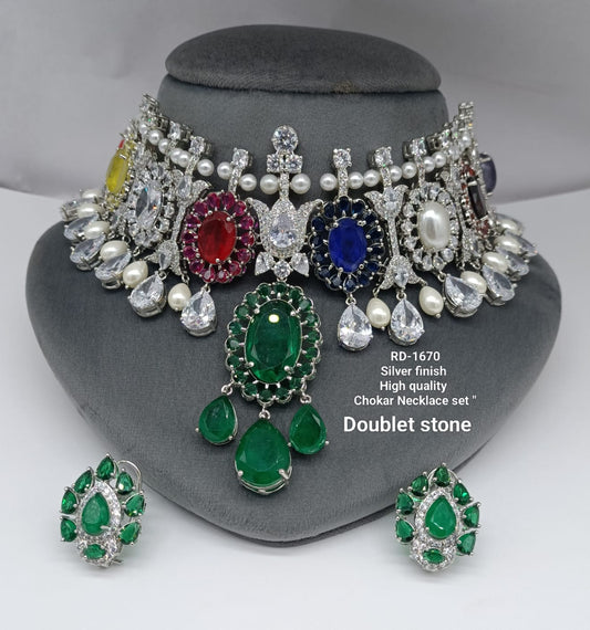 The Zevar Jewellery Bridal necklace Isha Ambani Inspiring Navratna Necklace