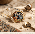 the Zevar Ring Radha Krishna Miniature Art Pearl Statement Ring