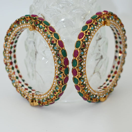 Zevar Bangle Regal Rajwadi Gold Plated Bangle | Exquisite Indian Jewellery