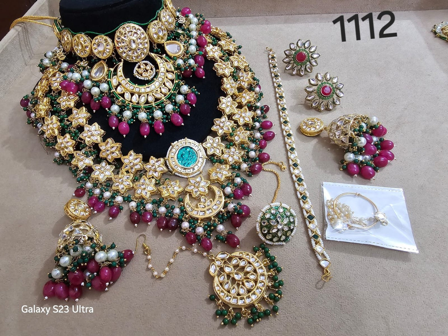 Zevar Bridal Jewellery Kundan Full Bridal Jewellery Set with Necklace & Earrings