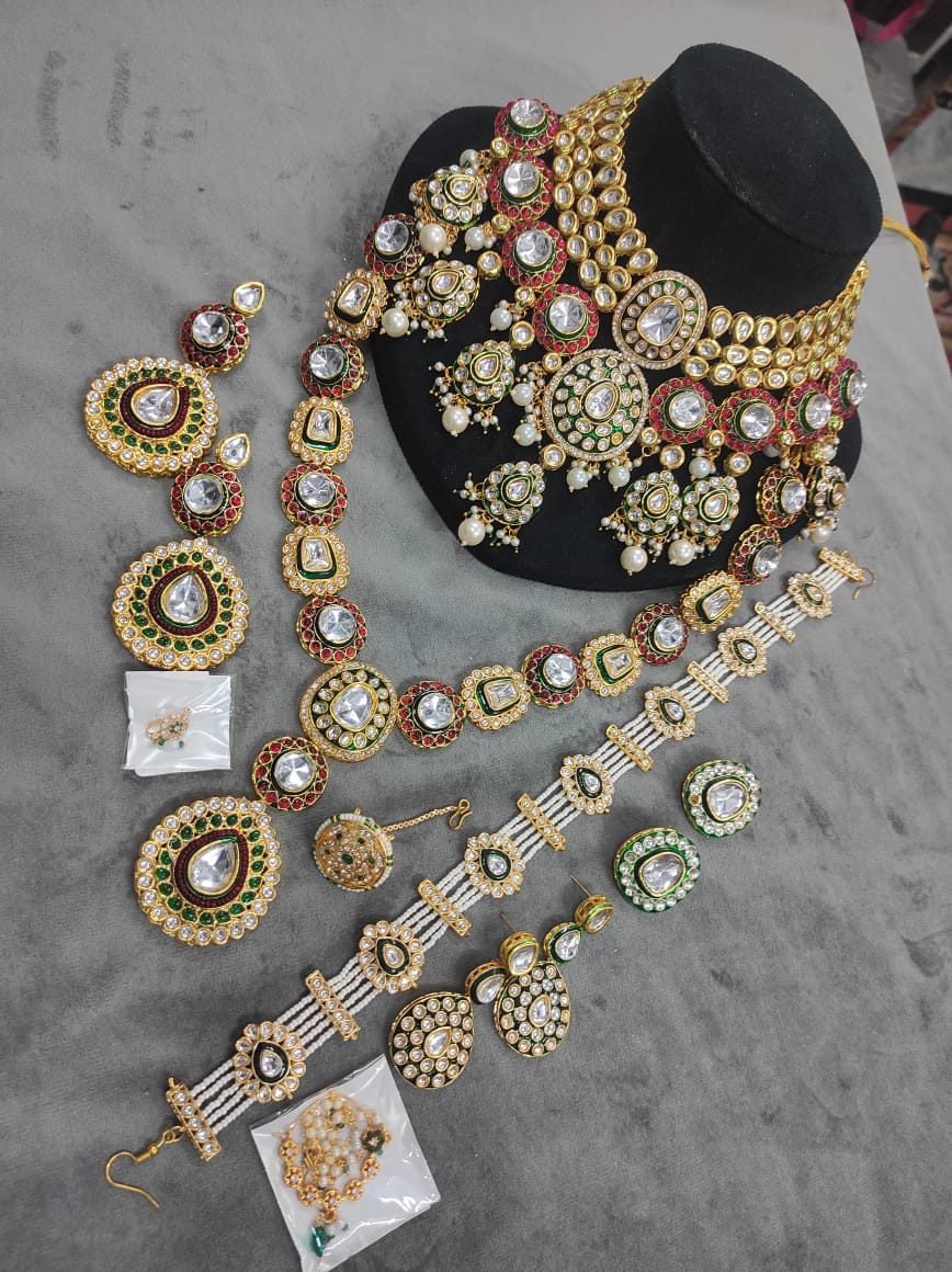 Zevar Bridal Jewellery Set Heavy Kundan Full Bridal Jewellery Set by Zevar