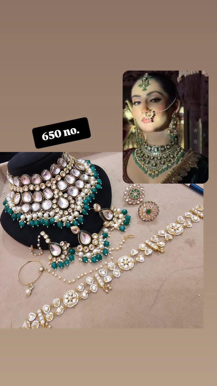 Zevar Bridal Jewelry Majestic Rajasthani Kundan Bridal Jewellery Set