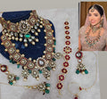 Zevar Bridal jewelry Maroon and Green Kundan Bridal Jewelry Set