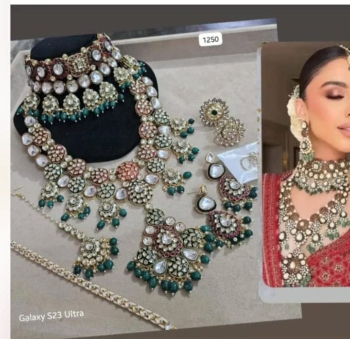 Zevar Bridal Jewelry Set Bridal jewellery long and short necklace unique style