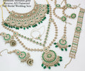 Zevar Bridal Jewelry Set Dark Green Monzonite Heavy Bridal Set | Wedding Jewelry