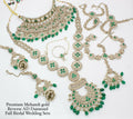 Zevar Bridal Jewelry Set Emerald Green Monzonite Full Bridal Set | Exquisite Wedding Jewelry