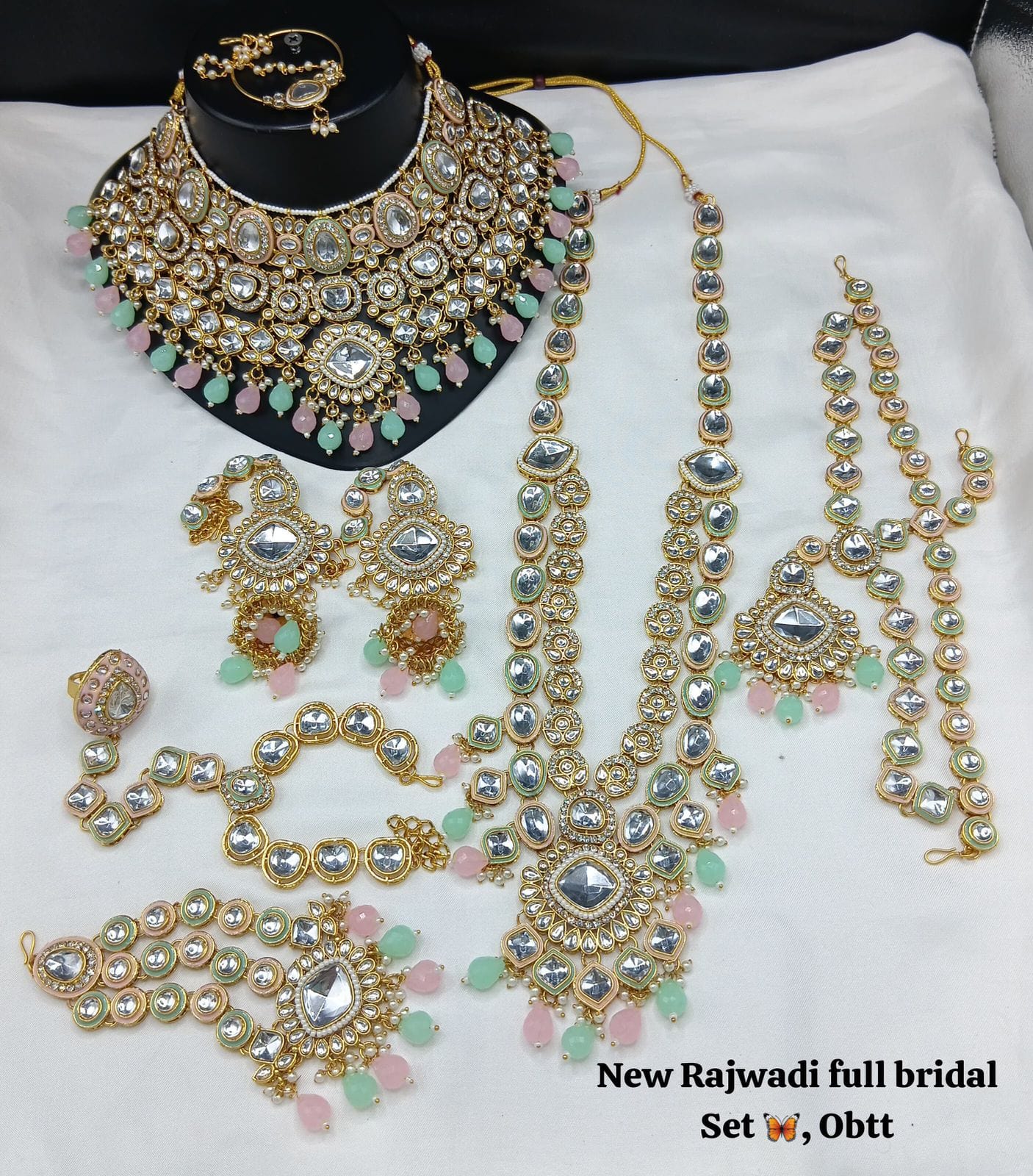Zevar Bridal Jewelry Set Multicolor Heavy Kundan Full Bridal Set for Wedding – Traditional Indian Jewelry
