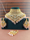 zevar Bridal Jewelry Set Royal Pink Bead Kundan Polki Bridal Choker Set