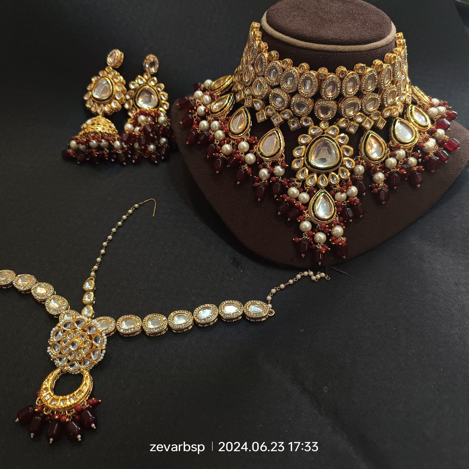 Polki Jewellery Pc Jewellers Gold Necklace Set Set Gold Polki