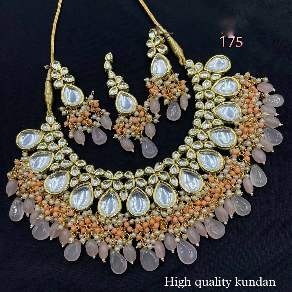 Zevar Choker Necklace Pink Exquisite Kundan Choker Necklace - Traditional Indian Bridal & Festive Jewelry