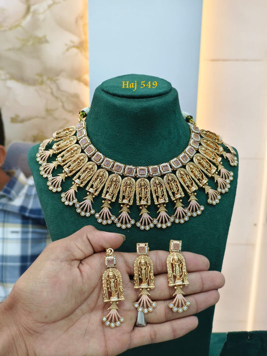 Zevar Choker Necklace Pitch High-Quality Gold Plated Choker Necklace Set