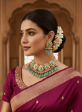 Zevar choker necklace Premium Quality Kundan Choker Necklace With Earrings