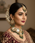 Zevar choker necklace Traditional Kundan Choker Necklace With Earring & Maangtika
