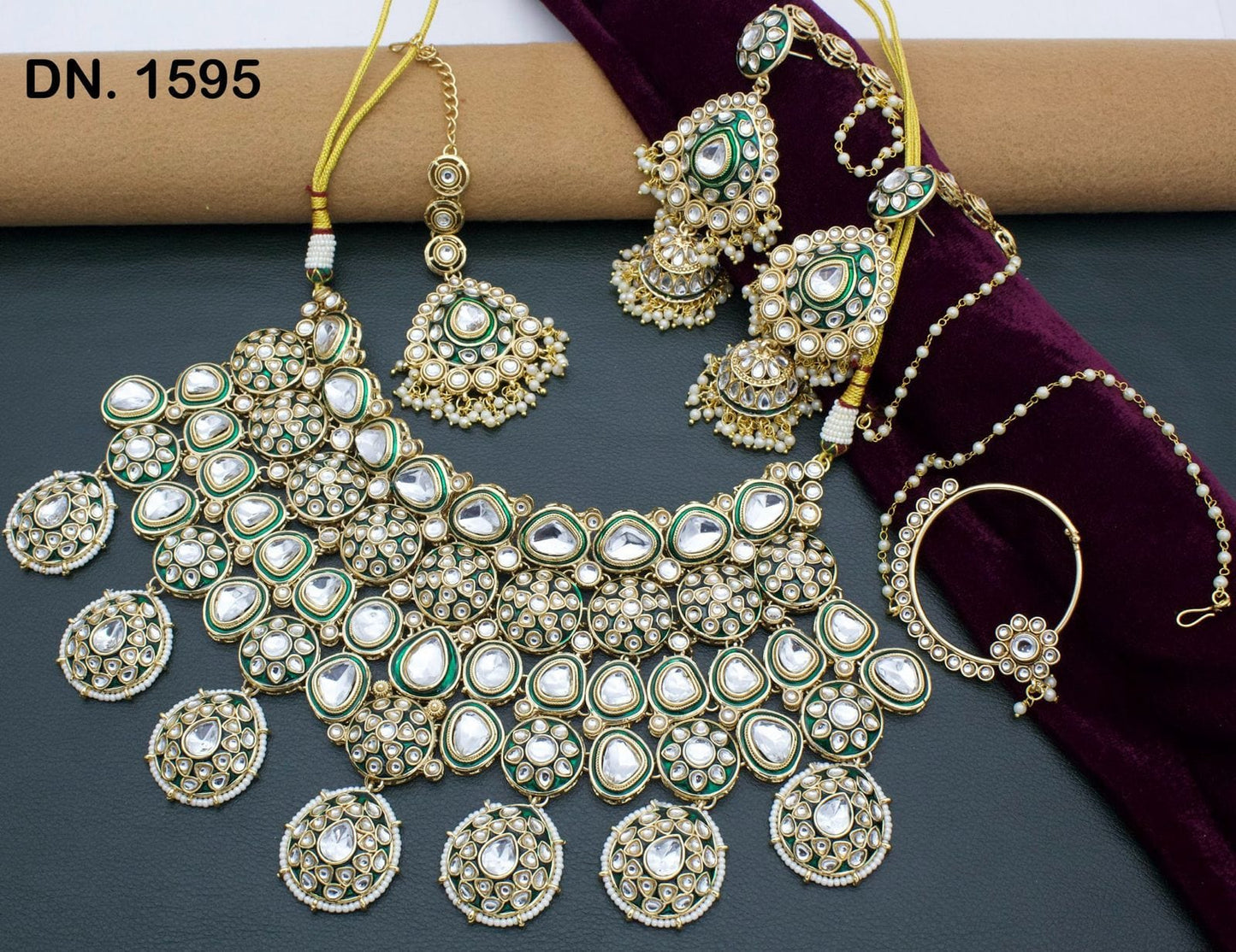 Zevar Choker Necklace White Short Choker Style Necklace Set