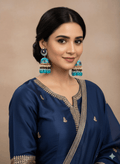 Zevar Earrings Premium Quality Real Meenakari Work kundan jhumka earrings Set