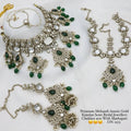 Zevar Imitation Bridal Jewellery Set Green Semi Bridal Wedding Jewellery Set | Elegant Collection for Brides