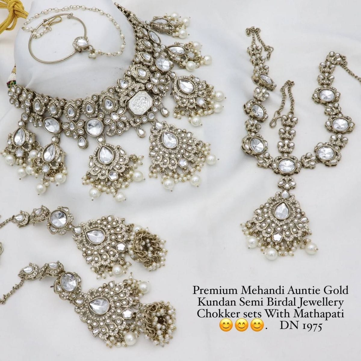 Zevar Imitation Bridal Jewellery Set White Semi Bridal Wedding Jewellery Set | Elegant Collection for Brides