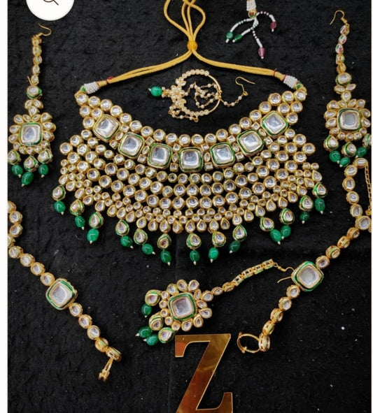 Zevar Jewellery Set Exquisite Kundan Semi Bridal Jewellery Set | Premium Collection