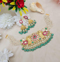 Zevar Jewellery Set Polki Semi-precious Kundan Choker Necklace Set