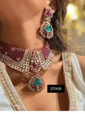Zevar Jewelry Emerald Green Polki Uncut Kundan Choker Necklace | Premium Bridal Jewelry