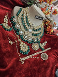 Zevar Jewelry Royal Kundan Heavy Bridal Jewelry Set with Pearl Detailing