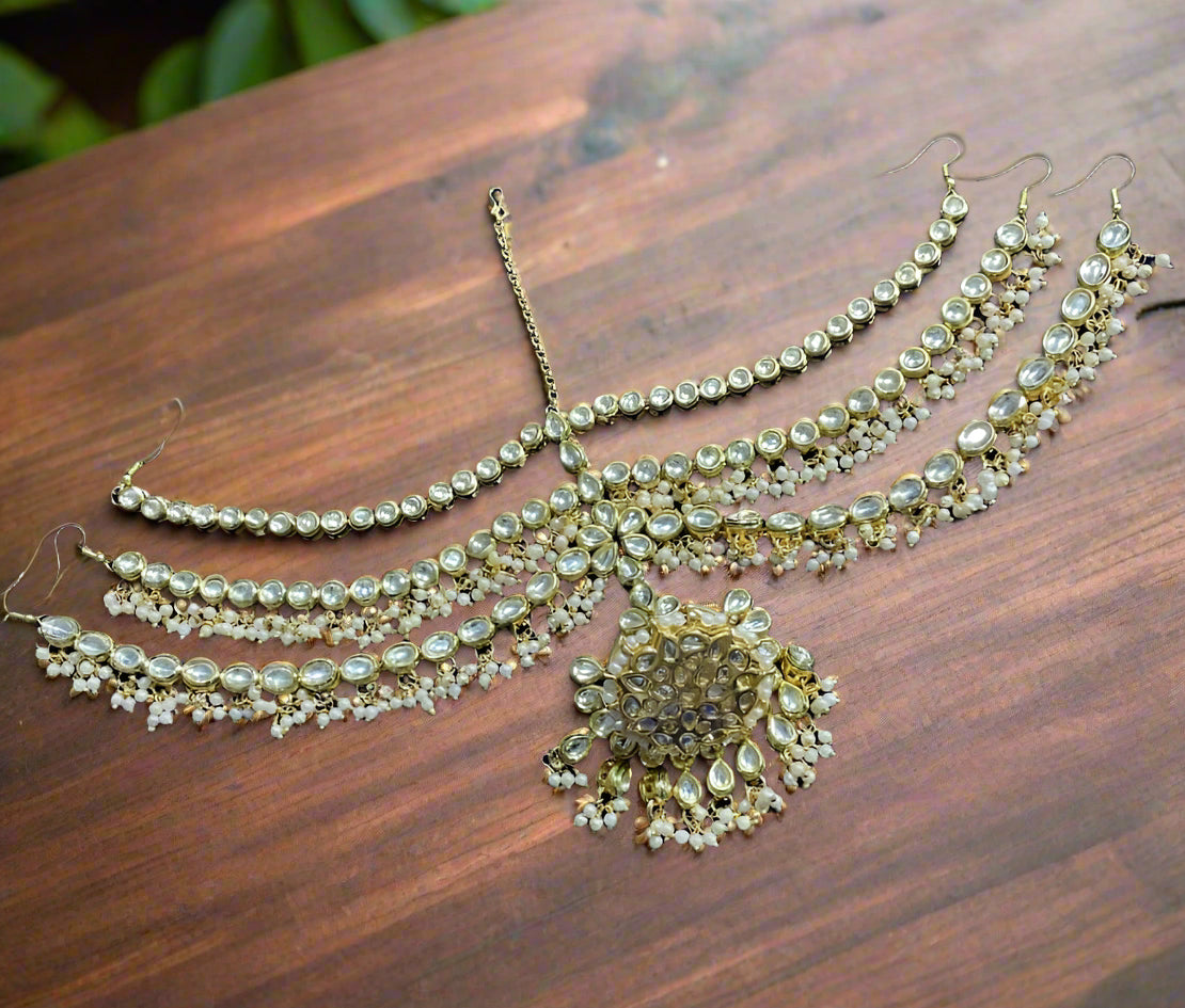 Zevar Jewelry Sets Exquisite Heavy Mangtikka Mathapatti for Bridal Glamour