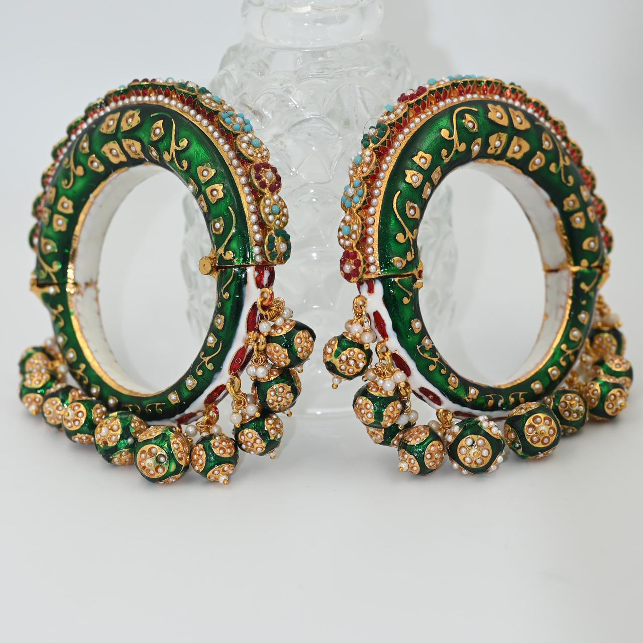 Zevar Kada Bangle Exquisite Rajwadi Kundan Kada Bangle - Meenakari Artistry