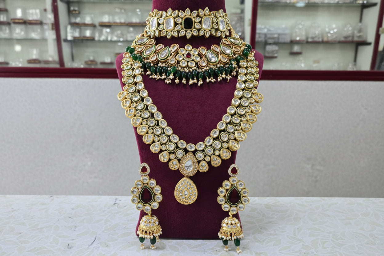Zevar Kundan Pulki Bridal Set Kundan Pulki Bridal Jewelry Set