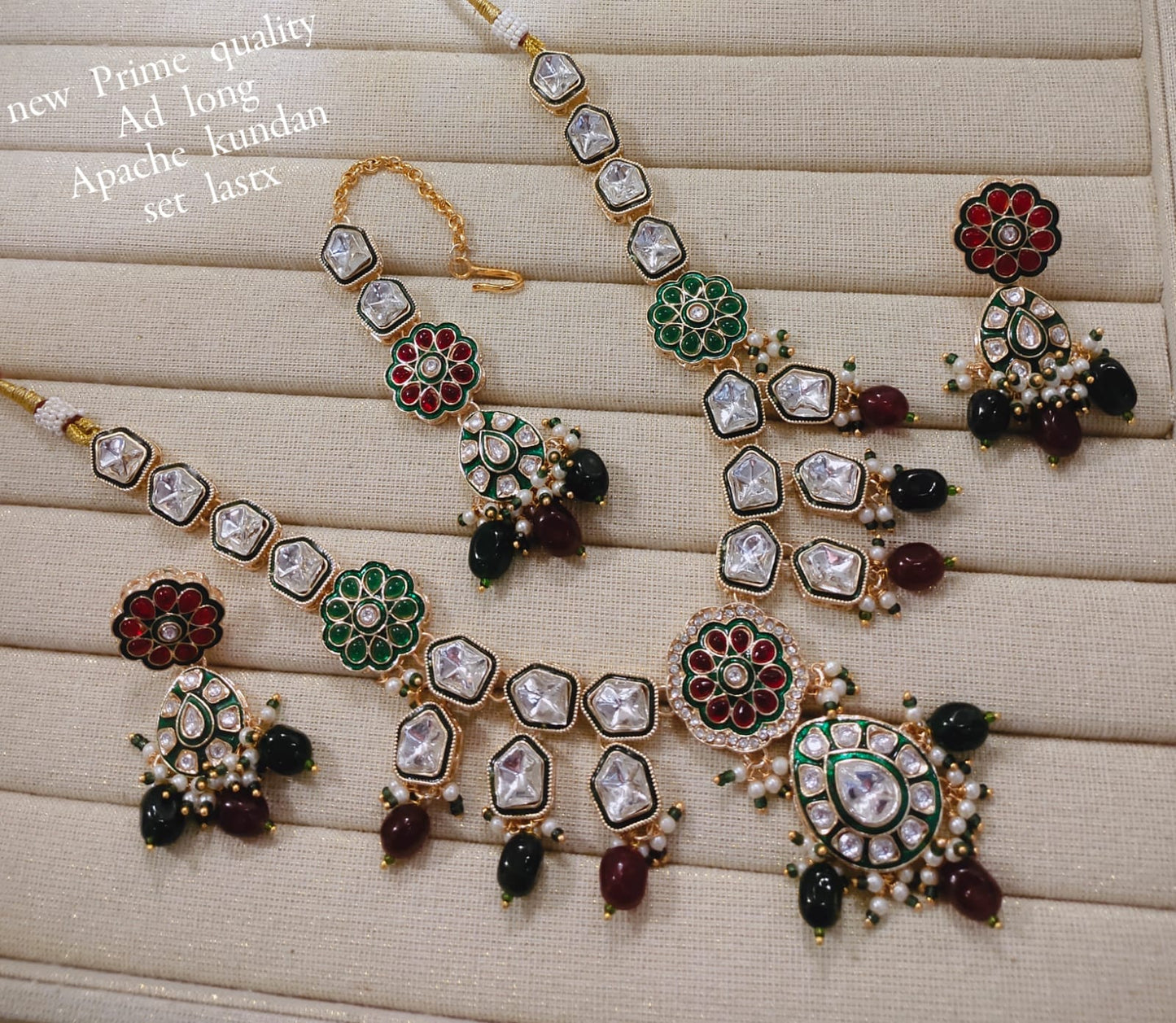 Zevar Long necklace Dark Maroon AD Long Necklace Set – Designer Indian Bridal Jewelry Online