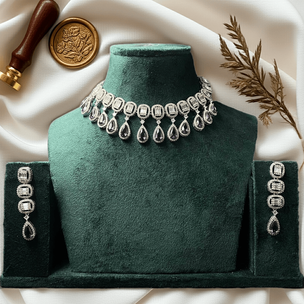 Zevar Necklace AD Choker Necklace