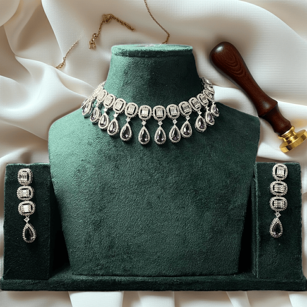 Zevar Necklace AD Choker Necklace