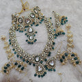 Zevar Necklace Dark Green Kundan Bridal Set: Timeless Sophistication for Your Wedding Day