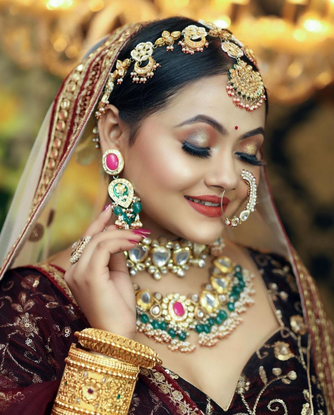 Zevar Necklace Exquisite Heavy Kundan Polki Choker Set