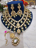 Zevar Necklace Green Deep Neck Choker Necklace Set