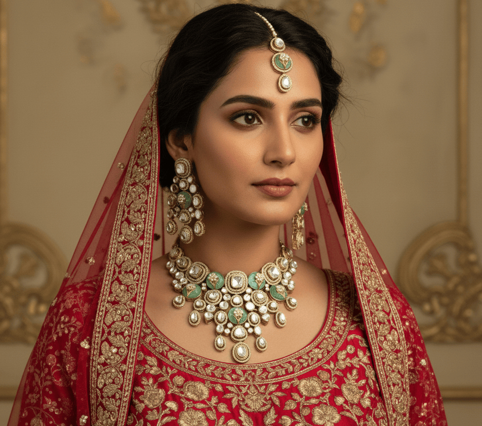 Zevar Necklace Polki Uncut Kundan Choker Necklace | Traditional Indian Jewelry