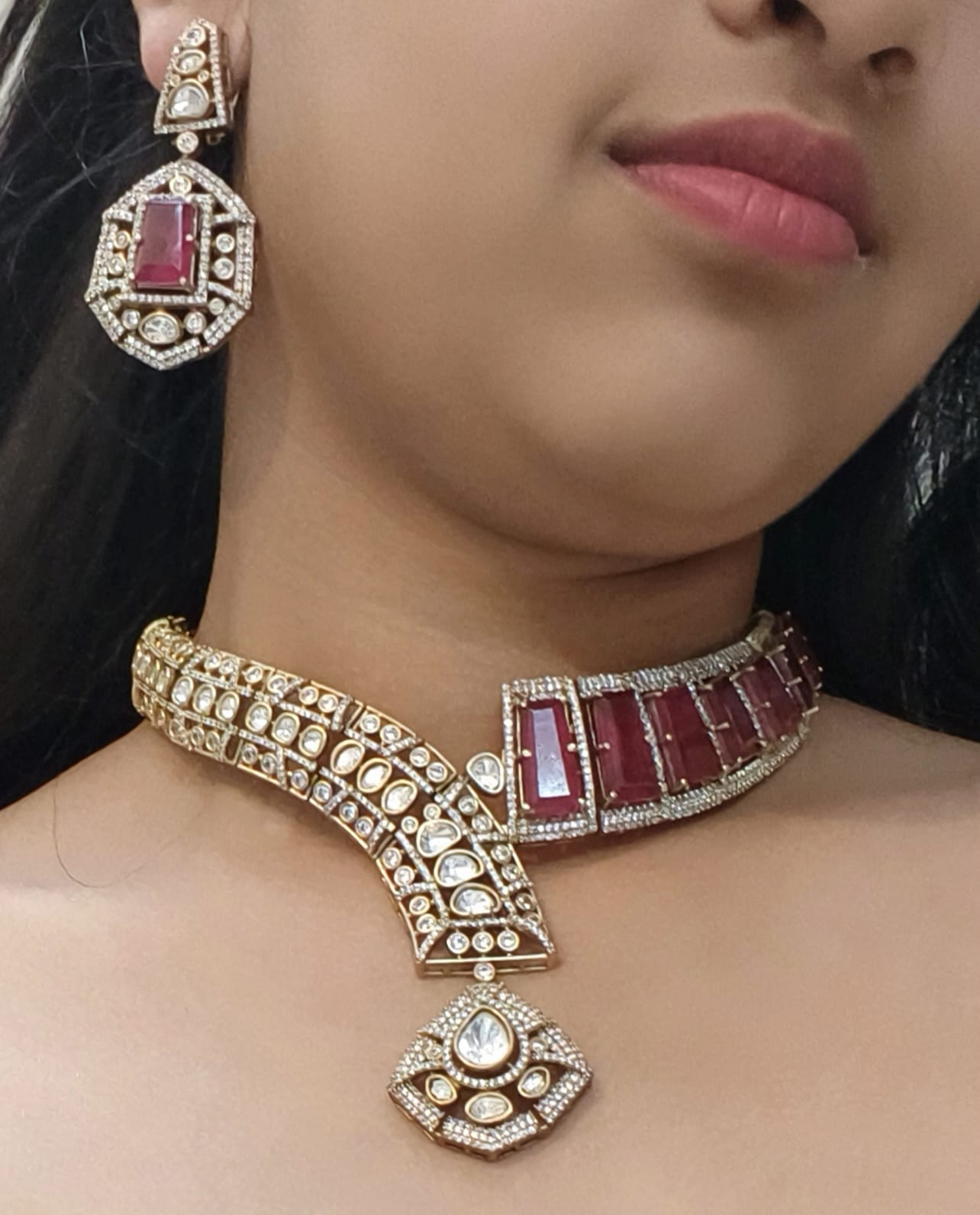 Zevar Necklace Polki Uncut Kundan Necklace - Indian Bridal Jewelry