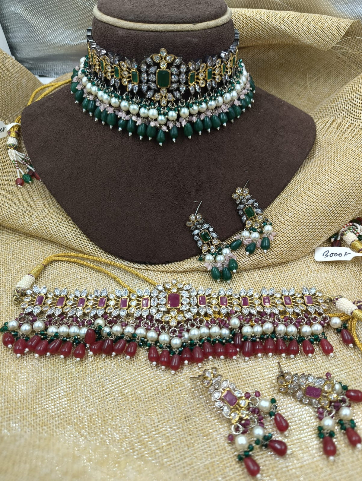 Zevar Necklace Set Exquisite Polki AD Choker Necklace Set | Bridal Jewellery