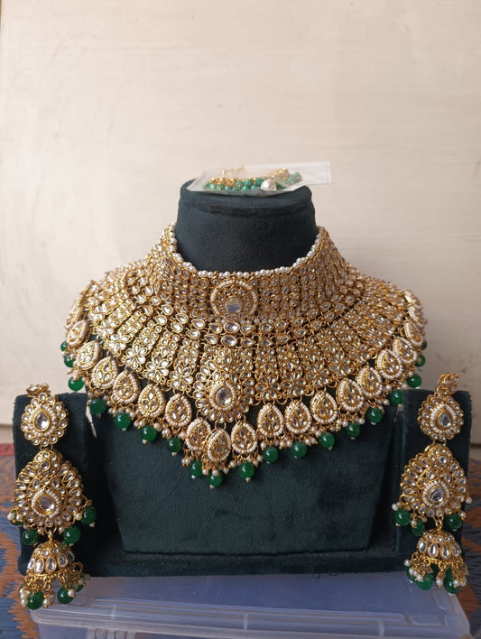 Zevar Necklace Set Regal Kundan Choker Necklace Set - Bridal & Antique Jewellery