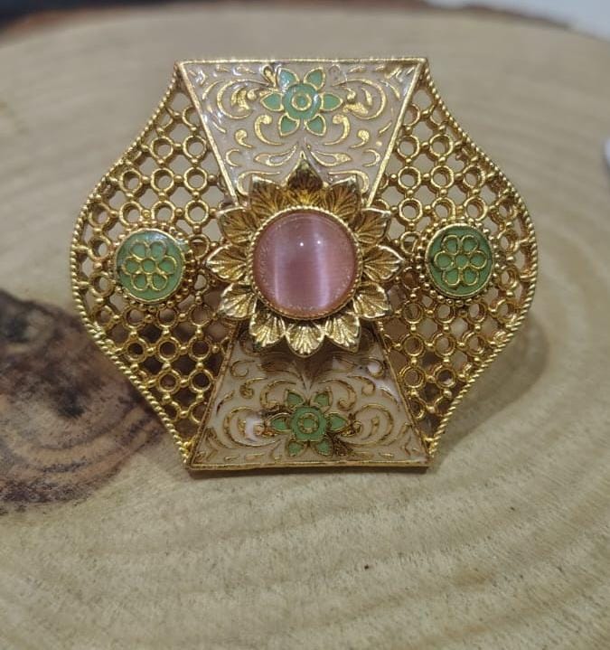 Zevar Vintage Filigree Enamel Cocktail Ring
