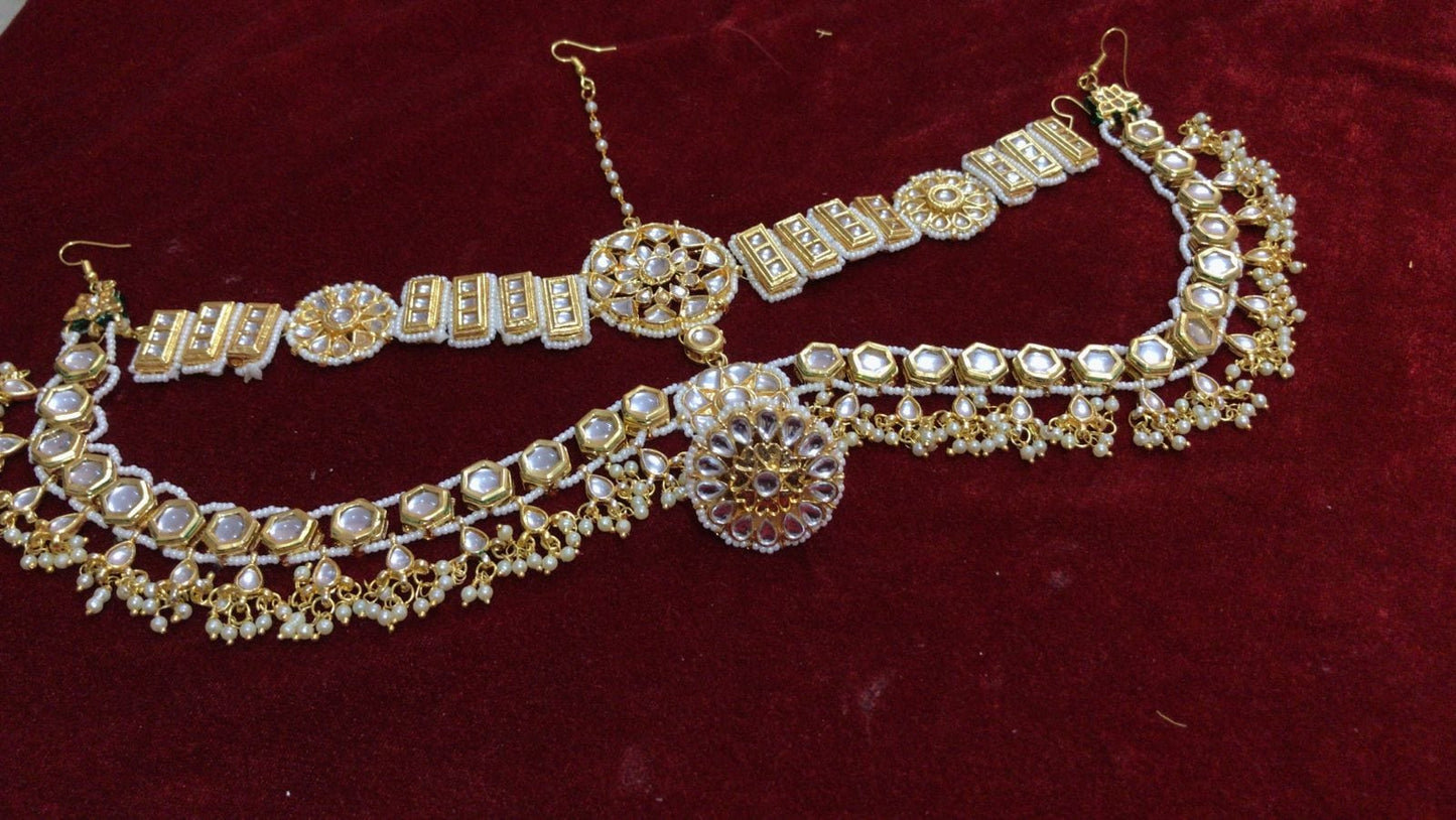 Zevar ZEVAR | High Quality Kundan Pearl Beaded Handcrafted Matha Patti