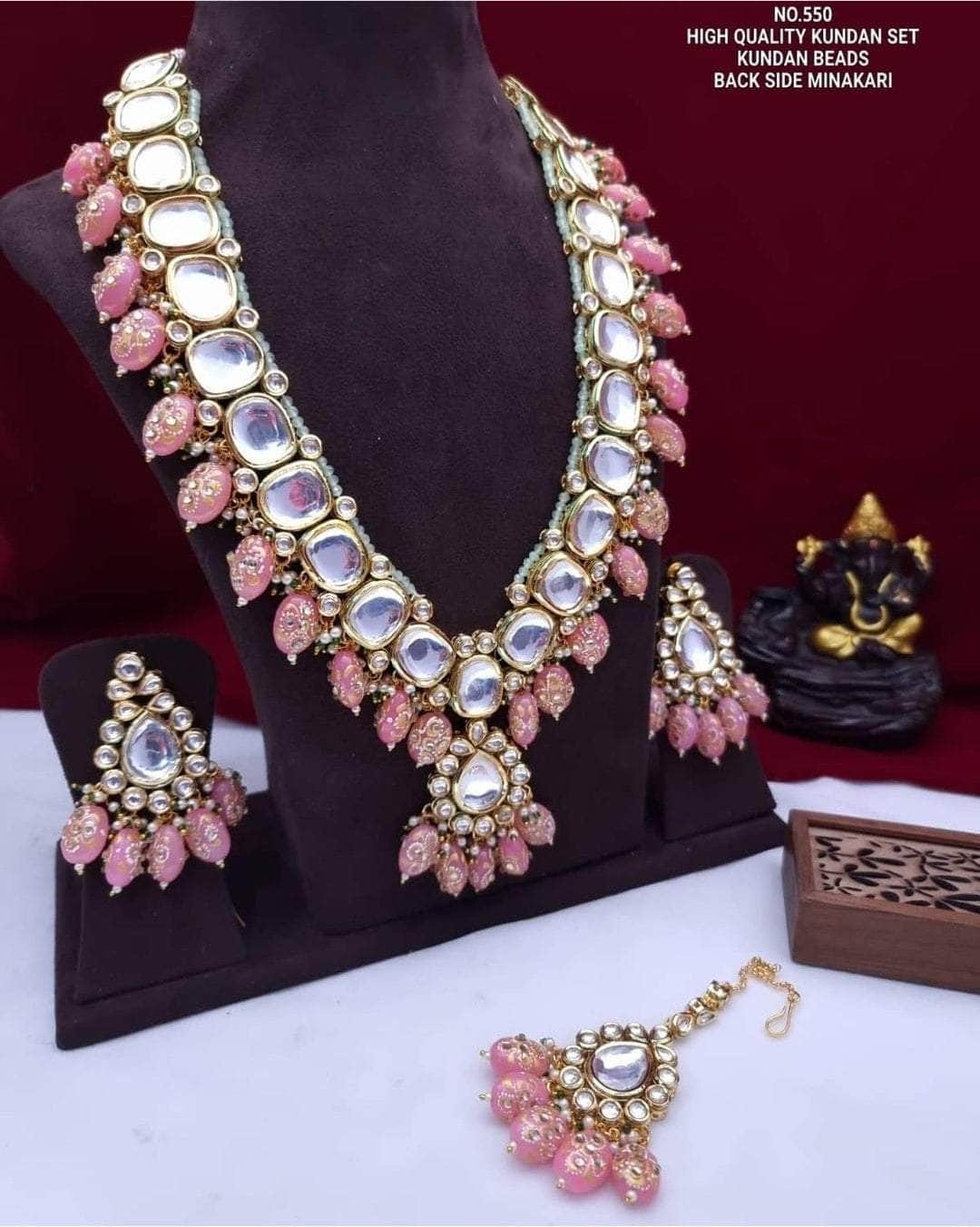 Zevar Bridal necklace A Beautifull High Quality Kundan Semi Bridal WIth Minakari Set By Zevar.
