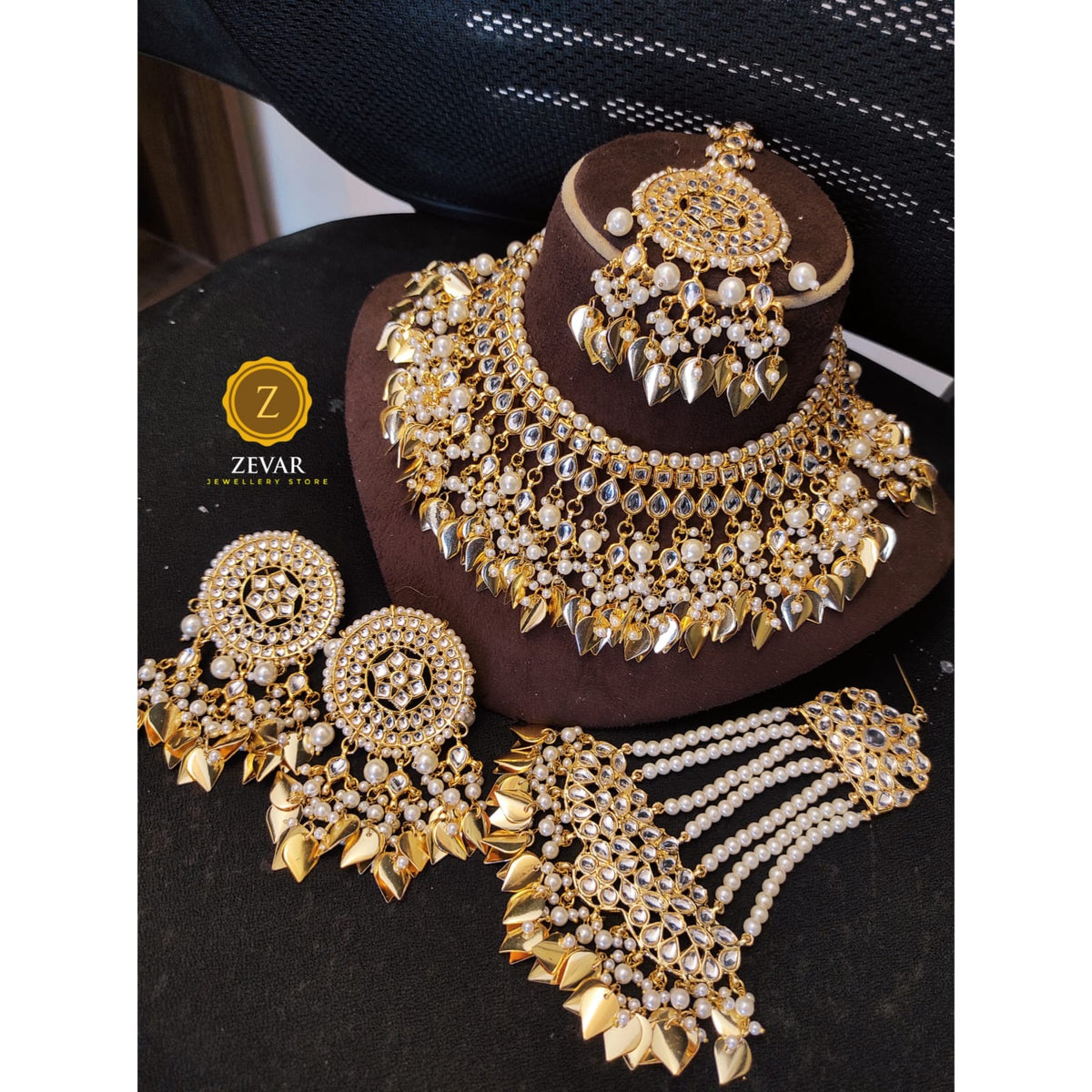 Zevar Bridal necklace Copy of ZEVAR | High Quality Kundan Semi choker necklace Earring & MaangTikka