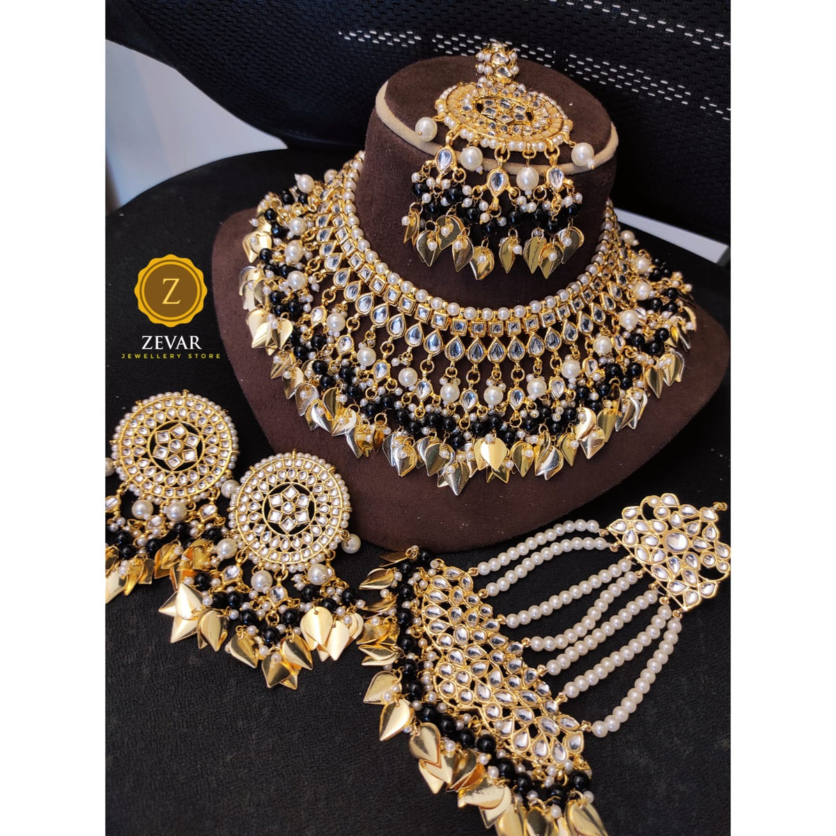 Zevar Bridal necklace Copy of ZEVAR | High Quality Kundan Semi choker necklace Earring & MaangTikka