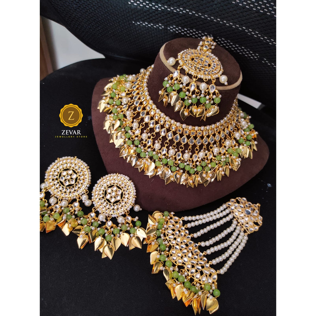 Zevar Bridal necklace Copy of ZEVAR | High Quality Kundan Semi choker necklace Earring & MaangTikka